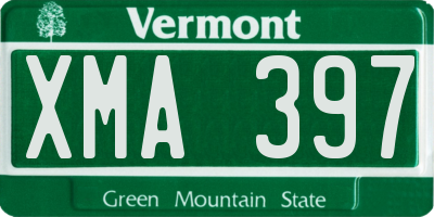 VT license plate XMA397