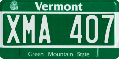 VT license plate XMA407