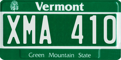 VT license plate XMA410