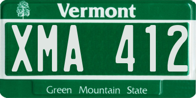 VT license plate XMA412