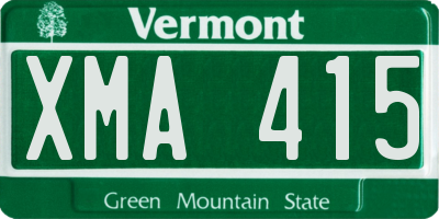 VT license plate XMA415