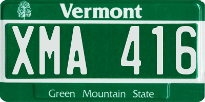 VT license plate XMA416