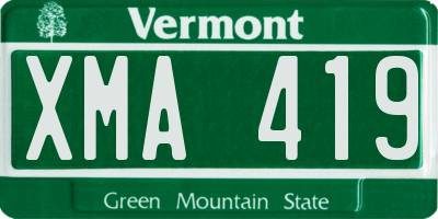 VT license plate XMA419