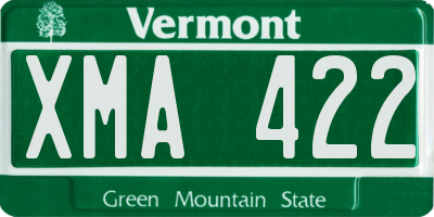 VT license plate XMA422