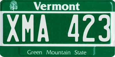 VT license plate XMA423