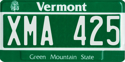 VT license plate XMA425