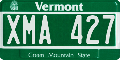 VT license plate XMA427