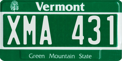 VT license plate XMA431