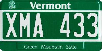 VT license plate XMA433