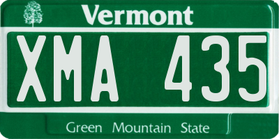 VT license plate XMA435