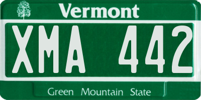 VT license plate XMA442