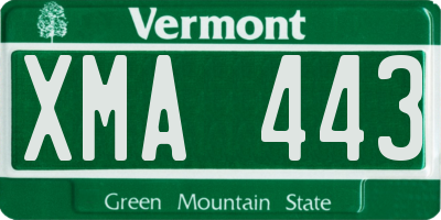 VT license plate XMA443