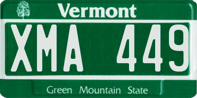 VT license plate XMA449