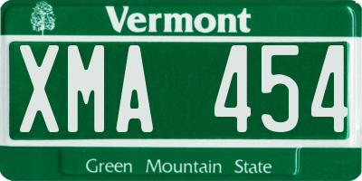 VT license plate XMA454