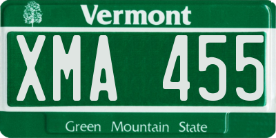 VT license plate XMA455