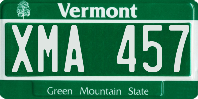 VT license plate XMA457