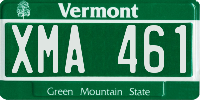 VT license plate XMA461