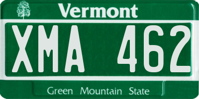 VT license plate XMA462