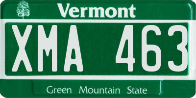VT license plate XMA463