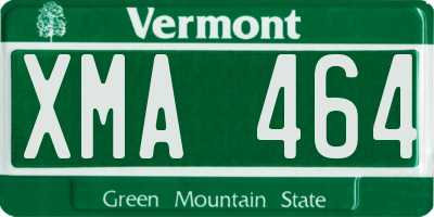 VT license plate XMA464