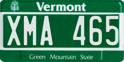 VT license plate XMA465