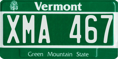 VT license plate XMA467