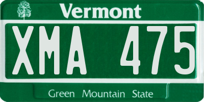 VT license plate XMA475