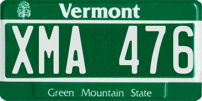 VT license plate XMA476