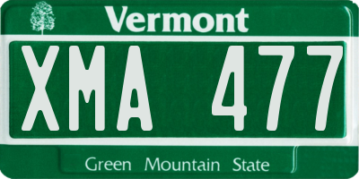 VT license plate XMA477
