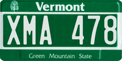 VT license plate XMA478