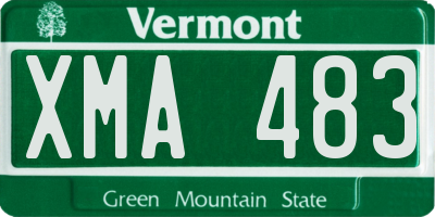 VT license plate XMA483
