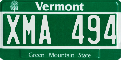 VT license plate XMA494