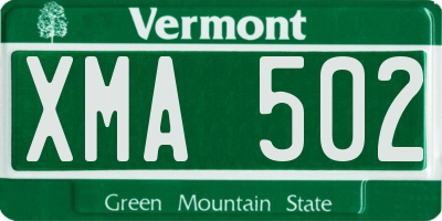 VT license plate XMA502