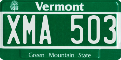VT license plate XMA503
