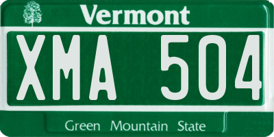 VT license plate XMA504