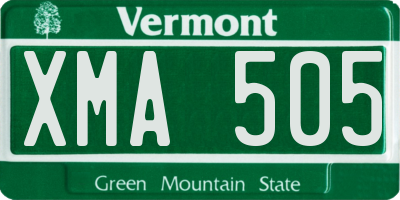 VT license plate XMA505