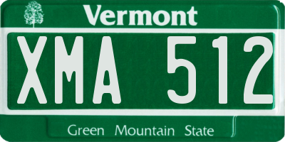 VT license plate XMA512