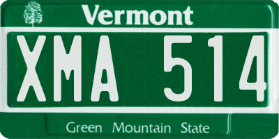 VT license plate XMA514