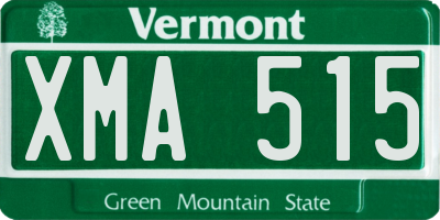 VT license plate XMA515