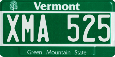VT license plate XMA525