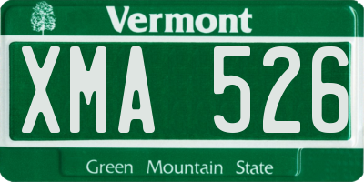 VT license plate XMA526