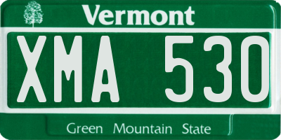 VT license plate XMA530