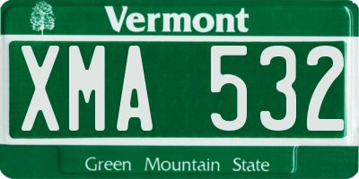 VT license plate XMA532