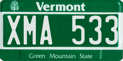 VT license plate XMA533