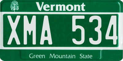 VT license plate XMA534