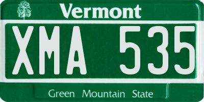 VT license plate XMA535