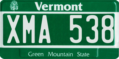 VT license plate XMA538