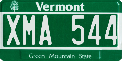 VT license plate XMA544