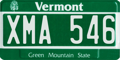 VT license plate XMA546