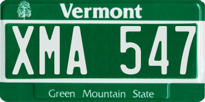 VT license plate XMA547